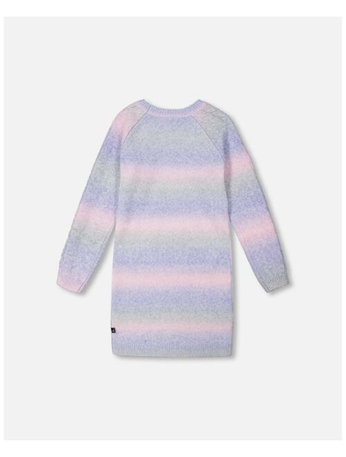 DEUX PAR DEUX Girl Gradient Knitted Sweater Dress Lilac - Child