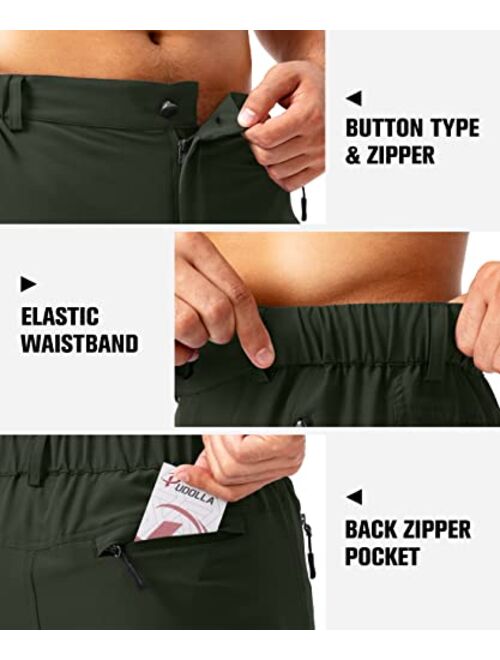 Pudolla Men's Capri Pants Quick Dry 3/4 Long Shorts with 6 Pockets for Fishing Golf Athletic Hiking