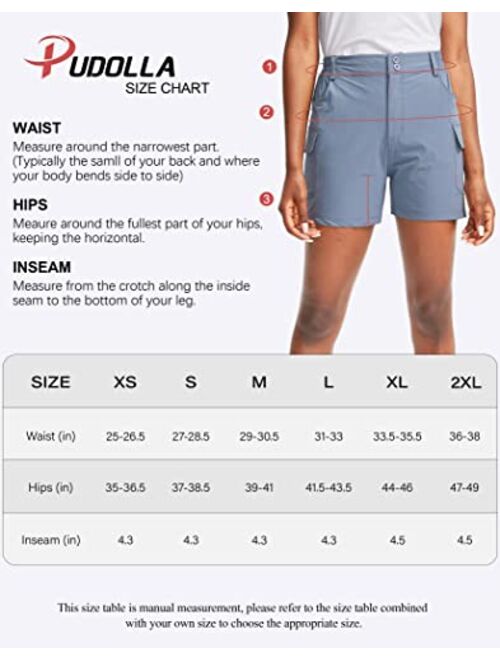 Pudolla Women's Golf Hiking Shorts 4.5" Quick Dry Summer Shorts for Women Work Travel Walk Outdoor with Pockets
