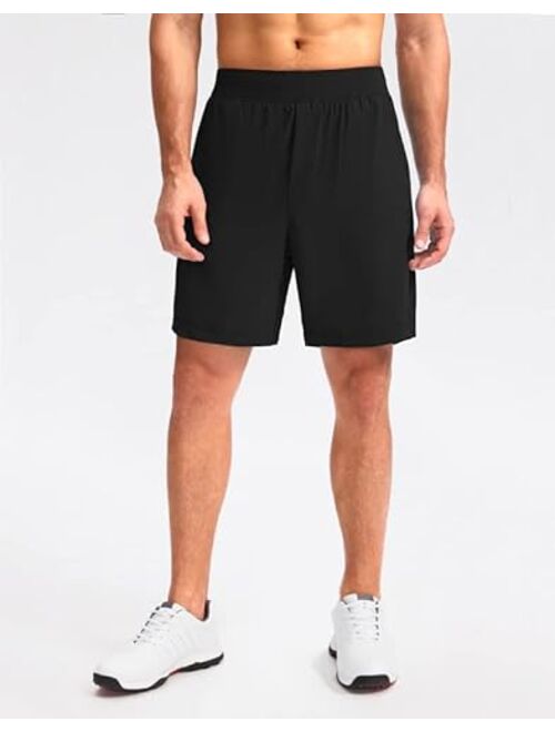 Pudolla Men's Runing Athletic Shorts 7 Inch Lightweight Workout Shorts for Men Summer Gym Casual with Zipper Pocket