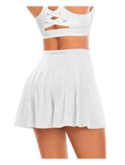 Pleated Tennis Skirts for Women High Waisted Athletic Golf Skorts with Pockets Shorts Running Workout Clothes