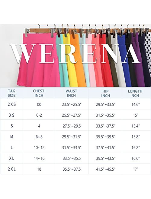 Werena Pleated Tennis Skirts for Women High Waisted Athletic Golf Skorts with Pockets Shorts Running Workout Clothes