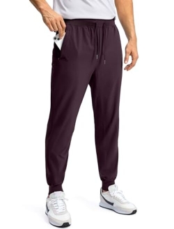 Pudolla Mens Joggers with Zipper Pockets Lightweight Sweatpants Workout Athletic Pants for Gym Running Golf