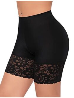 Slip Shorts for Under Dresses Women Anti Chafing Underwear Seamless Boyshorts Panties Lace Under Shorts