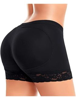 Butt Lifter Padded Underwear for Women Seamless Booty Pads Panties Butt Enhancer Lace Boyshorts Shapewear