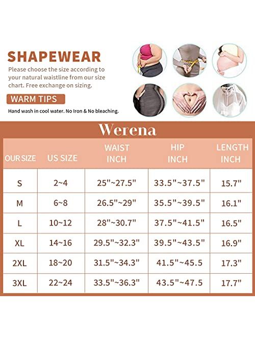Werena Tummy Control Shapewear Shorts for Women High Waisted Body Shaper Underwear Shaping Shorts Slip Shorts Under Dresses