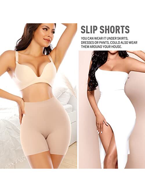 Werena Seamless Shaping Boyshorts Panties for Women Slip Shorts Under Dress Tummy Control Shapewear Shorts Underwear