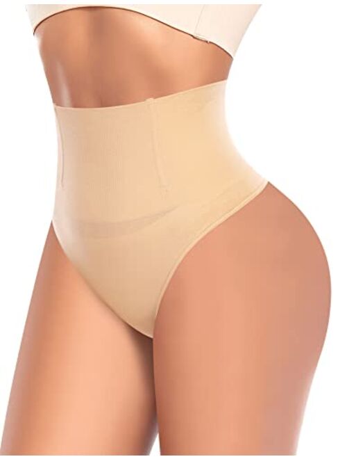 Werena Tummy Control Thong Shapewear for Women Seamless High Waist Shaping Underwear Body Shaper Panties Girdle
