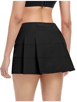 Tennis Skirt for Women with 4 Pockets Athletic Golf Skorts Skirts with Shorts Workout Running Sports