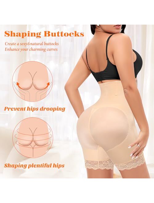 Werena Womens Tummy Control Shapewear Shorts High Wasited Slimming Body Shaper Thigh Slimmer Slip Shorts Under Dresses