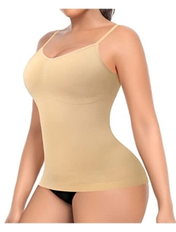 Womens Shapewear Tank Tops with Built in Bra Tummy Control Cami Shaper Compression Shaping Tops