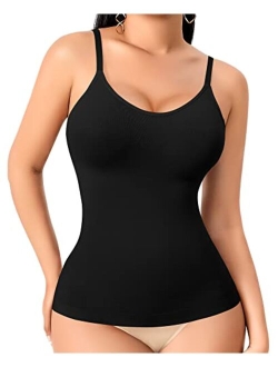 Womens Shapewear Tank Tops with Built in Bra Tummy Control Cami Shaper Compression Shaping Tops