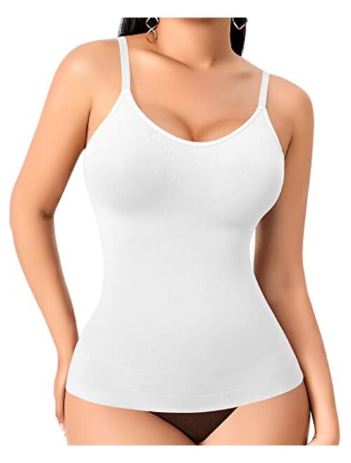 Werena Womens Shapewear Tank Tops with Built in Bra Tummy Control Cami Shaper Compression Shaping Tops
