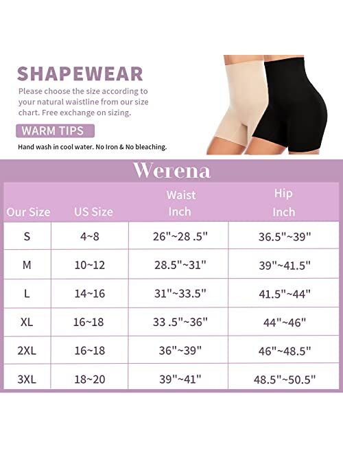 Werena Tummy Control Shapewear Shorts for Women Seamless High Waist Body Shaper Panties Shaping Underwear Under Dress