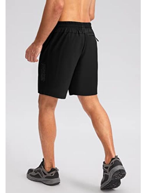 Pudolla Men's Hiking Cargo Shorts 7'' Travel Shorts for Men Summer Shorts Work Casual Athletic with Zipper Pockets