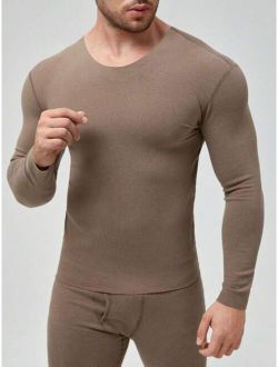 Men Solid Thermal Underwear Top