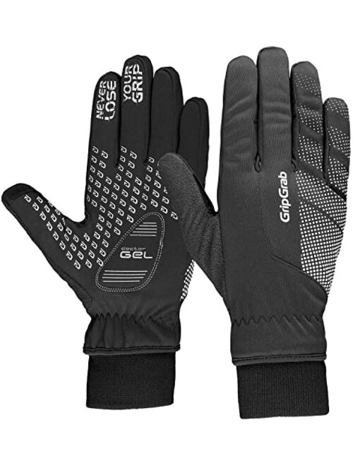 GripGrab Ride Windproof Winter Padded Cycling Gloves Full Finger Breathable Biking Gloves Thermal Fleece Lined Cold Weather Bike Riding Gloves for MTB Gravel Road Bike