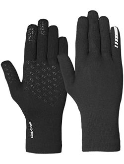 Waterproof Knitted Thermal Cycling Gloves Anti-Slip Winter Bicycle Gloves Windproof Knit Full Finger Bike Gloves