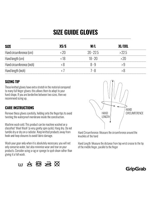 GripGrab Waterproof Knitted Thermal Cycling Gloves Anti-Slip Winter Bicycle Gloves Windproof Knit Full Finger Bike Gloves