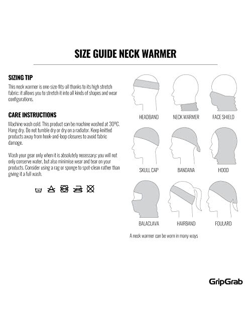 GripGrab Multifunctional Neck Warmer Cycling Neck Gaiter Lightweight Breathable Biking Neck Tube Scarf Cycling Scarf Mask