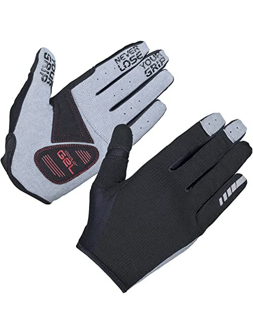 GripGrab Shark Cycling Gloves Gel-Padded Fullfinger Mountain Gravel Bike Gloves Long Finger Bicycle Gloves