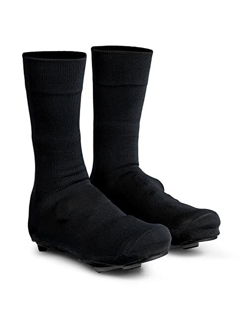 GripGrab Flandrien Waterproof Knitted Road Cycling Shoe Covers High Cut Windproof Insulating Zipperless Aero Overshoes