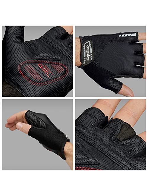 GripGrab ProGel Padded Half Finger Road Riding Summer Cycling Gloves Bicycle Gloves Biking Gloves for Men Fingerless Cycle Mitts