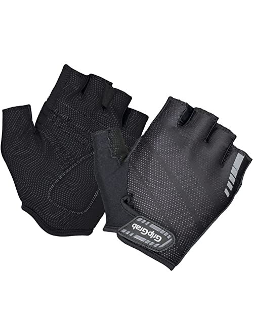 GripGrab Rouleur Entry-Level Half Finger Padded Summer Cycling Gloves Fingerless Cushioned Bicycle Mitts Pull-Off Tabs, Black S