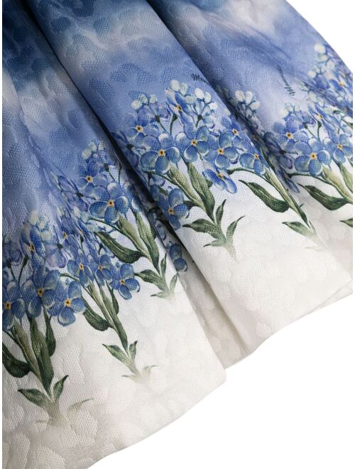 Monnalisa floral-print belted-waist dress