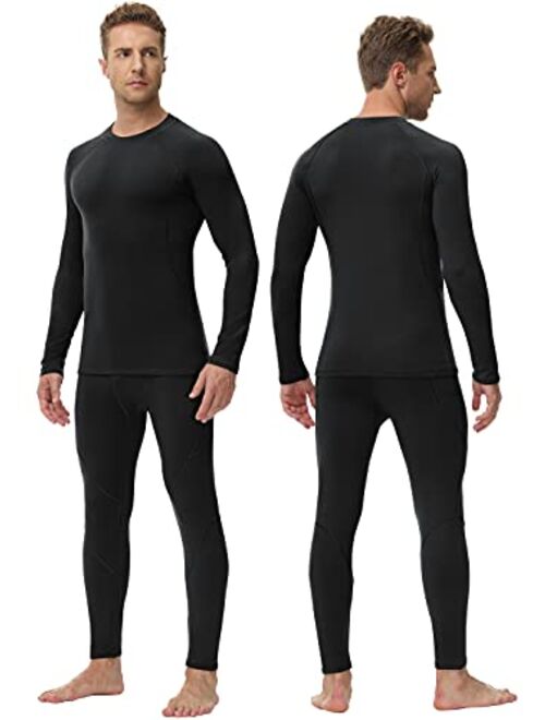 TOREEL Thermal Underwear for Men - Fleece Lined Long Johns for Men Thermal Underwear Set Base Layer Long Sleeve Top & Bottom