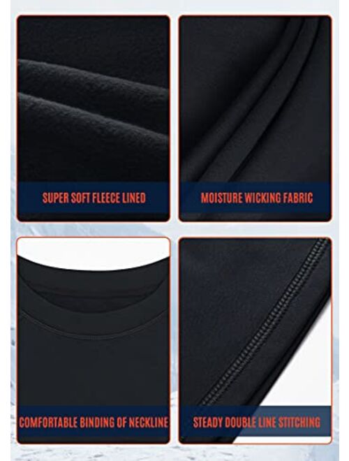 TOREEL Thermal Underwear for Men - Fleece Lined Long Johns for Men Thermal Underwear Set Base Layer Long Sleeve Top & Bottom
