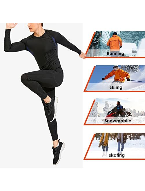 ZEALOTPOWER Thermal Underwear Set for Men-Sport Base Layer Long Johns for Male Compression Suits Winter Cold Gear