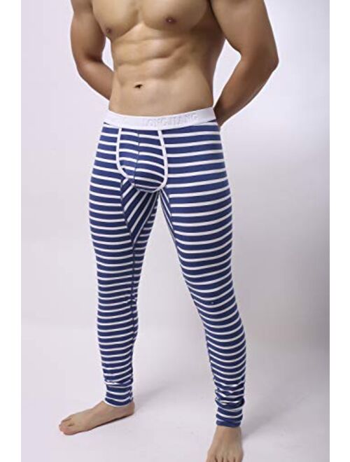 KAMUON Mens Cotton Pouch Underwear Long Johns Thermal Pants Bottoms Leggings
