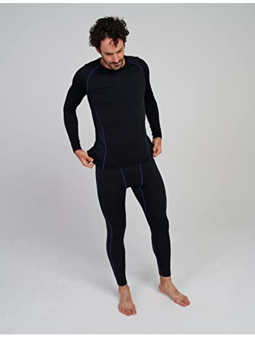 LAPASA Men's Sport Thermal Underwear Lightweight Active Baselayer Set Long Sleeve Top & Bottom Ski Mountaineering Winter M53
