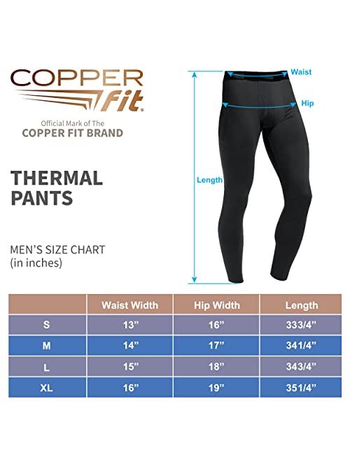 Copper Fit Men's Standard Copper Infused Thermal Pant Base Layer