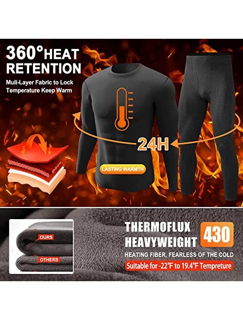 MRIGNT Heavyweight Thermal Underwear for Men Base Layer for Extreme Cold Weather