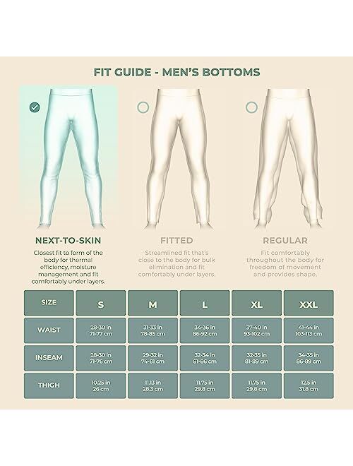 MERIWOOL Mens Base Layer Bottoms - Lightweight Merino Wool Thermal Pants