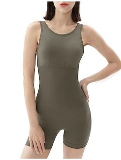 PUMIEY Women's Jumpsuits Tummy Control Seamless Workout Unitard Rompers Padded Power Collection