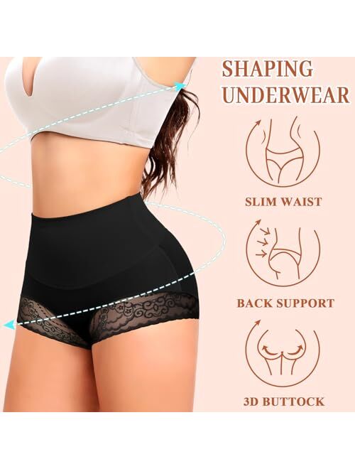 Werena Tummy Control Shapewear Panties for Women Shaping Underwear Slimming Body Shaper Lace Shapewear Panty Girdle