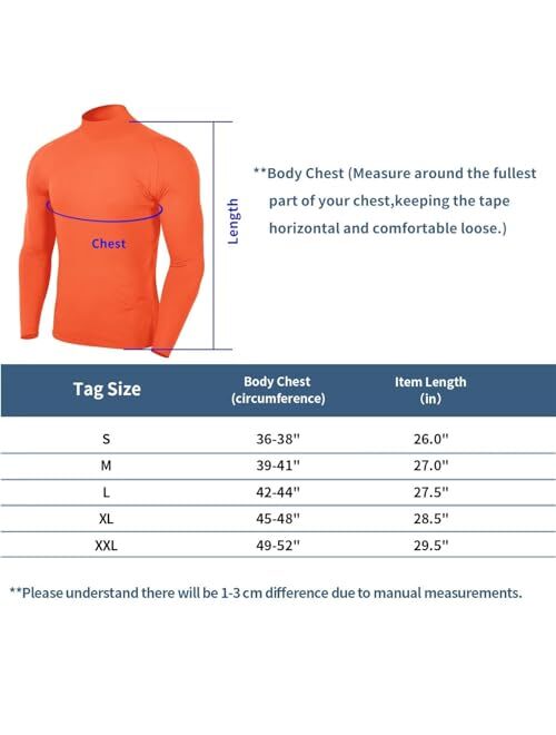 Zengjo Mens Mock Neck Long Sleeve Light Compression Shirts for Workout Running Thermal Athletic Base Layer Top