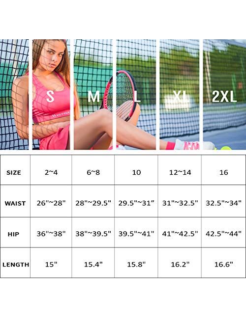 Werena Athletic Tennis Skirts for Women Golf Skorts Activewear Running Sport Workout Skirts with Pockets Shorts