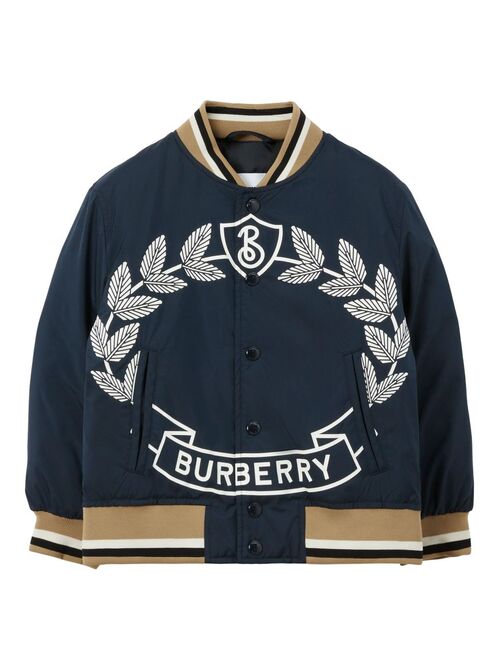 Burberry Kids Oak Leaf Crest bomber jacket
