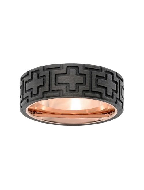 Men's LYNX Stainless Steel with Carbon Fiber Rose Ring