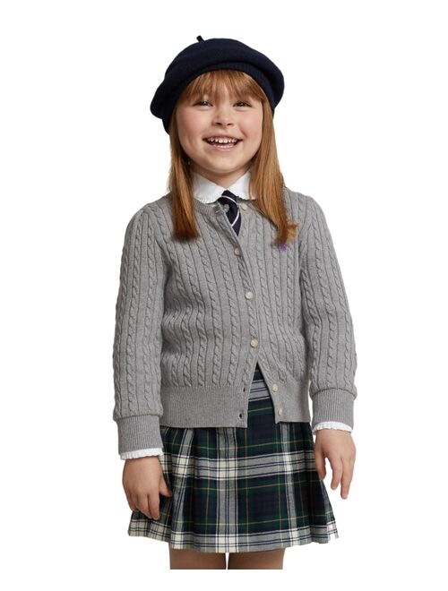 Polo Ralph Lauren Toddler and Little Girls Mini-Cable Cotton Cardigan