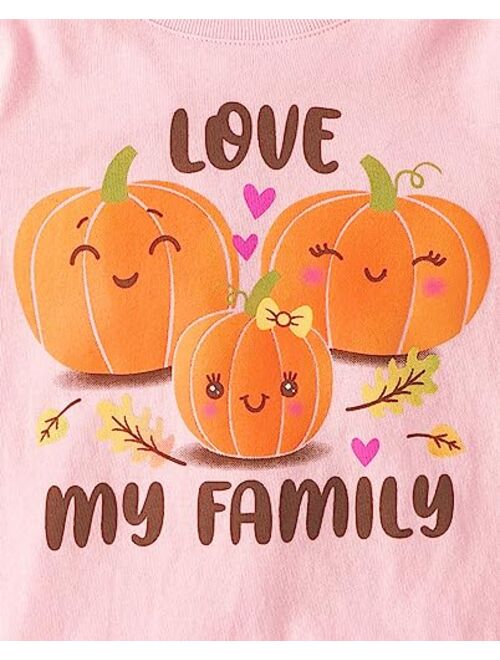 The Children's Place Baby Girls' and Toddler Fall Thanksgiving Long Sleeve Graphic T-Shirt