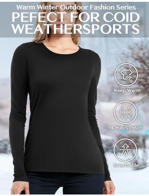 YOGINGO Women's Long Sleeve Thermal Underwear Lightweight Compression Baselayer Shirt Premium Comfort Women Clothing Winter Tops