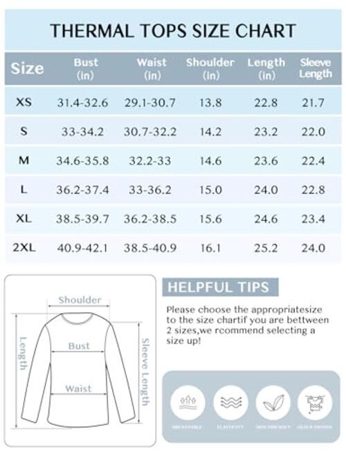 YOGINGO Women's Long Sleeve Thermal Underwear Lightweight Compression Baselayer Shirt Premium Comfort Women Clothing Winter Tops