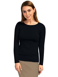Kosher Casual High Neck Long Sleeve Top for Women Modest Layering Undershirt from