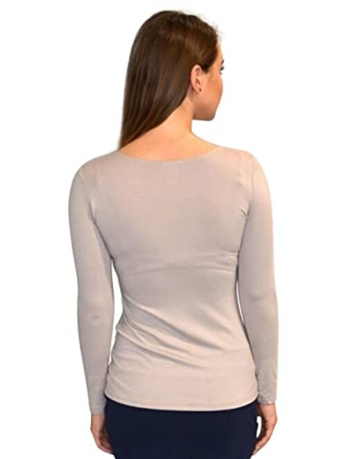 Kosher Casual High Neck Long Sleeve Top for Women Modest Layering Undershirt from