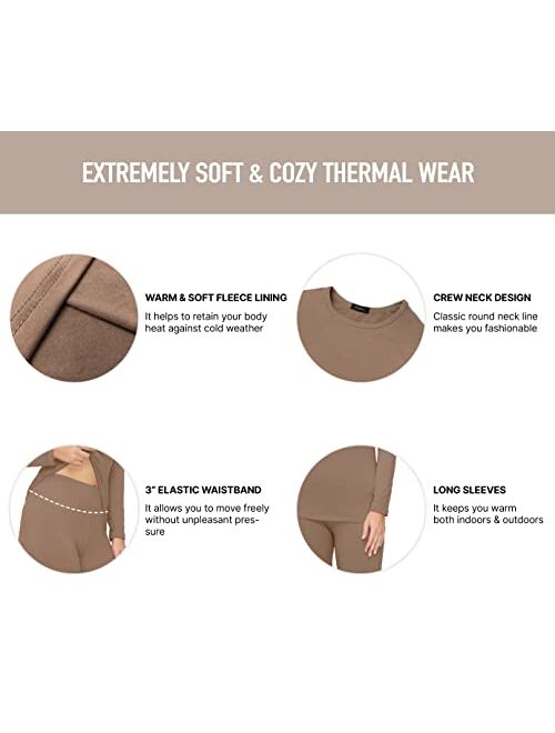 ALWAYS Women's Thermal Underwear Set - Fleece Lined Premium Soft Winter Warm Long Johns Base Layer Thermal Wear
